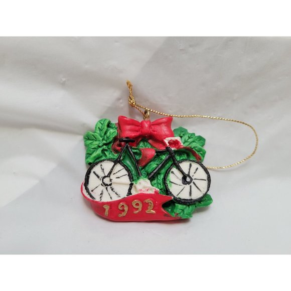 Vintage Dayton Hudson Christmas Collectible 1992 Bicycle w/Bow Hanging Ornament - Picture 3 of 9